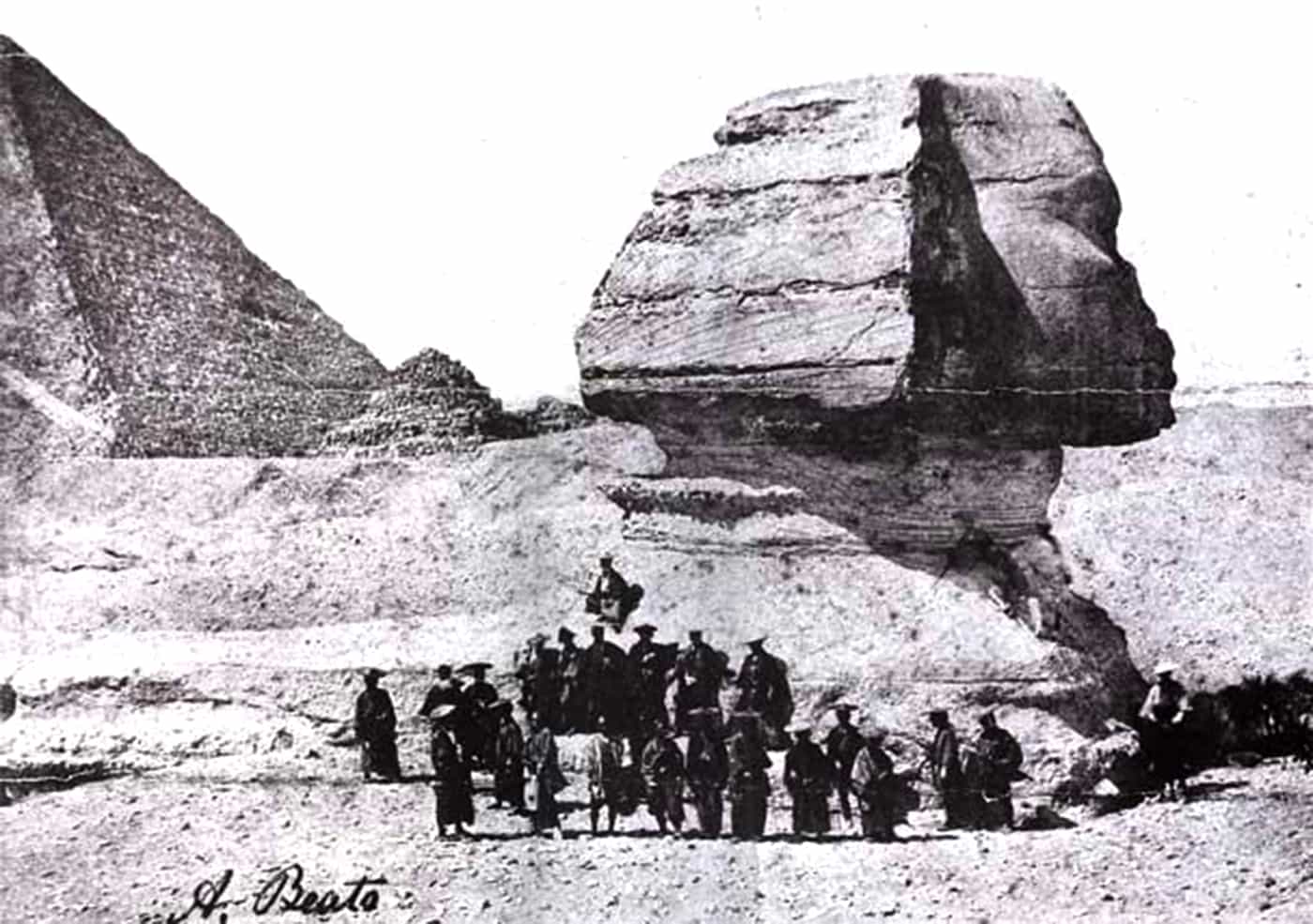 Samurai in front of Sphinx, 1864